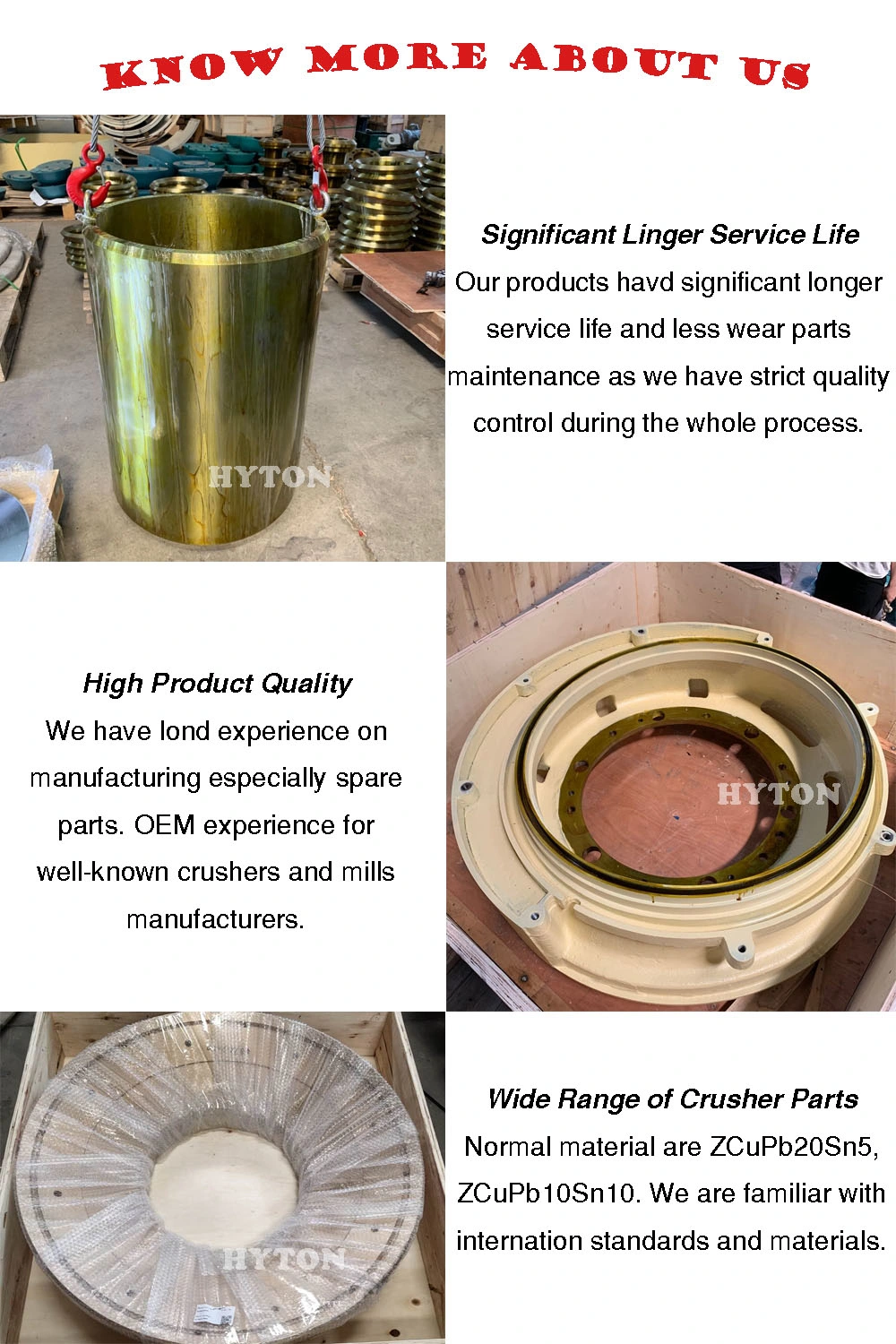 Apply to CH440 CH660 CH870 CH550 CH540 Stone Cone Crusher Spares Hydroset Piston