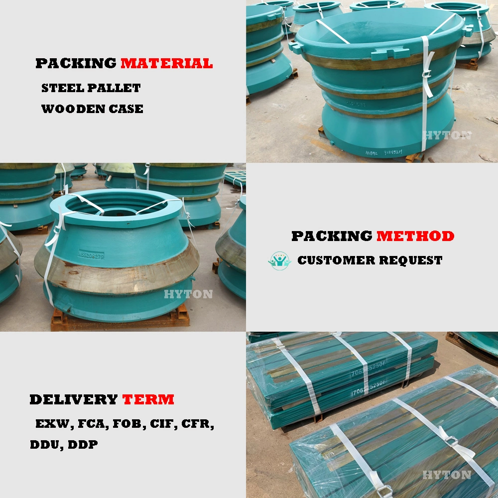 Mining Equipment Casting Parts Mantle Bowl Liner Suit Telsmith T400 T500 Cone Crusher Spares