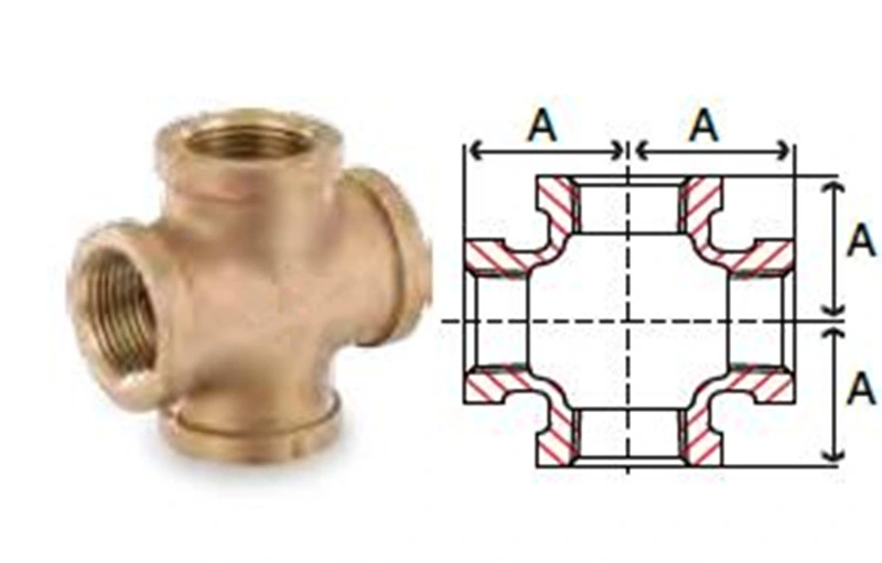 OEM UL Approval 125# Threaded Bronze Cross Forging Machinery Parts